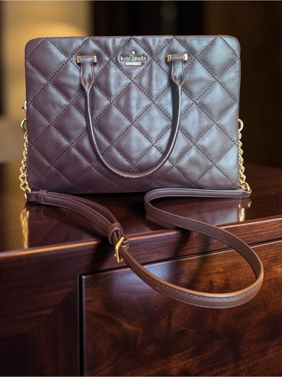 kate spade Handbags - Kate Spade Eggplant Quilted Leather Shoulder Bag w/Gold Hardware (GUC)